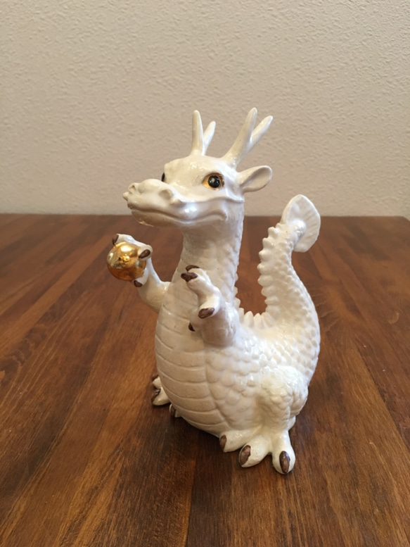 受注生産 白龍 満腹ドラゴン その他インテリア雑貨 かわいい動物陶器