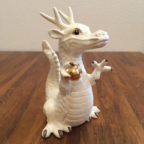 受注生産 白龍 満腹ドラゴン その他インテリア雑貨 かわいい動物陶器