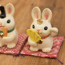 受注生産　福々招きうさぎびな　ウサギのお雛様人形 4枚目の画像
