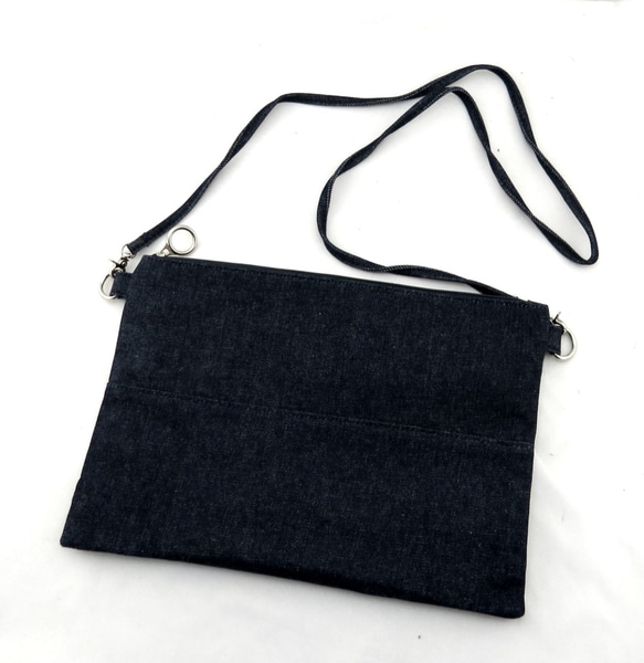愛デニムジーンズバッグ内バッグ - ディープブルー（アクティブ染色、簡単に漂白） 3枚目の画像