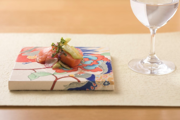食器やインテリアに　友禅デザイン　陶板タイル NO４ 5枚目の画像
