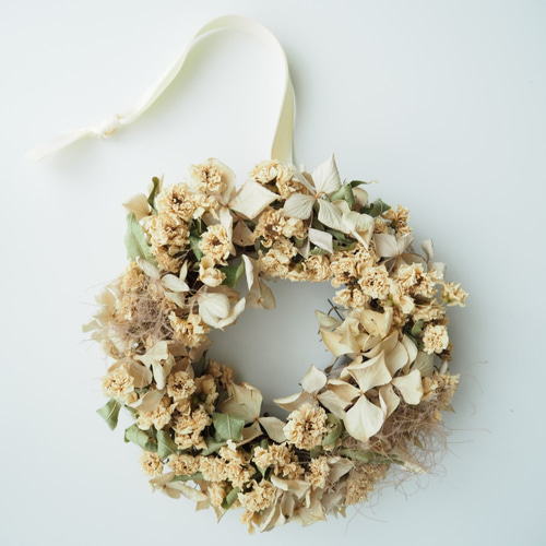 白モッコウバラのドライリース ドライフラワー petite riviere 通販