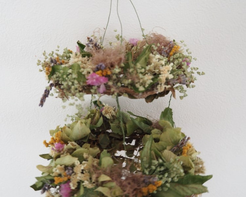 2.フライングリース 2段のフライングリース NO.2 ドライフラワー petite riviere 通販