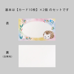 虹の谷のハリネズミ メッセージカード（10枚入×2個） 2枚目の画像