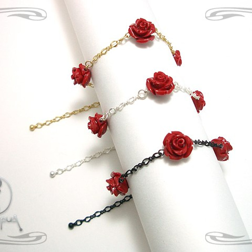 華やかな薔薇サンゴのブレスレット ブレスレット pucupuq 通販 919814