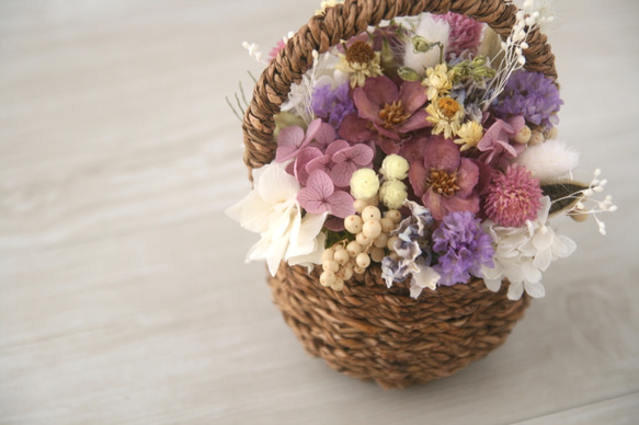 Flower basket (S) アネモネ purple 2枚目の画像