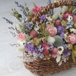 Natural pink dryflower basket 2枚目の画像