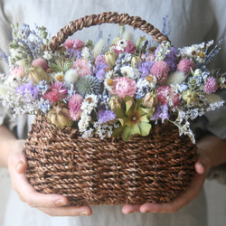 Natural pink dryflower basket 4枚目の画像