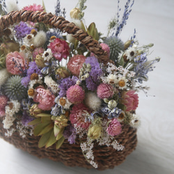 Natural pink dryflower basket 5枚目の画像