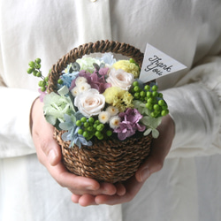 Flower basket (S) Antique white rose 1枚目の画像