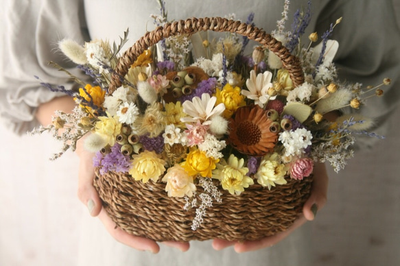 Natural  dryflower basket 1枚目の画像