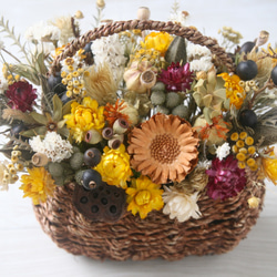 dryflower basket　yellow&red 7枚目の画像