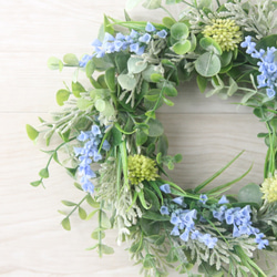 ユーカリのリース  Light blue　 Artificial flower 4枚目の画像