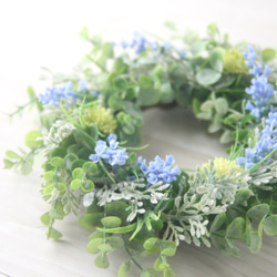 ユーカリのリース  Light blue　 Artificial flower 6枚目の画像