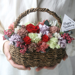 母の日オススメ Flower basket redrose 1枚目の画像