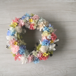 ピンクRoseのカラフルパステルWreath 3枚目の画像