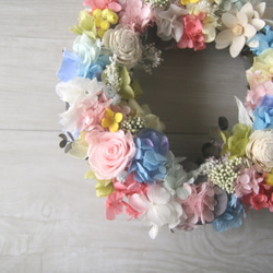 ピンクRoseのカラフルパステルWreath 5枚目の画像