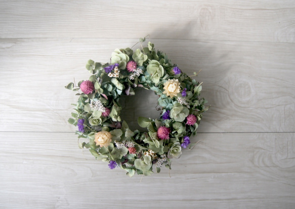 naturalpinklavender wreath　dryflower 3枚目の画像