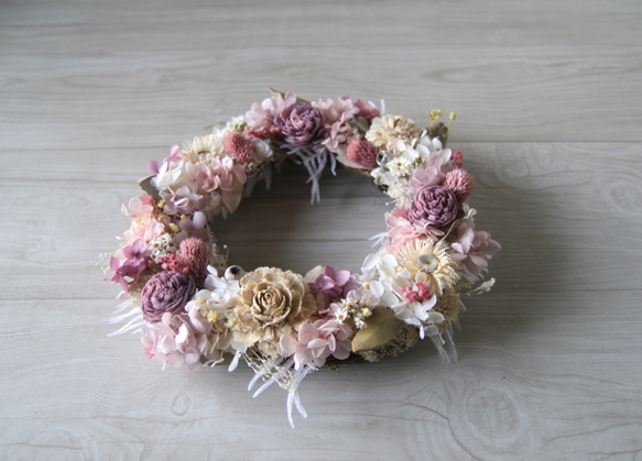 母の日おすすめPurplue White wreath 2枚目の画像