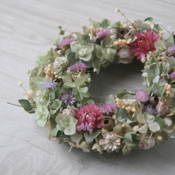 アジサイとオレガノ dryflower wreath pink 3枚目の画像