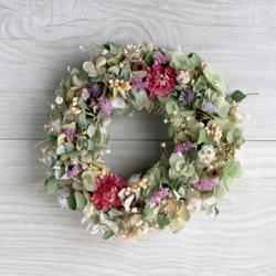 アジサイとオレガノ dryflower wreath pink 4枚目の画像