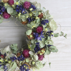 アジサイとオレガノ dryflower wreath purple　 2枚目の画像