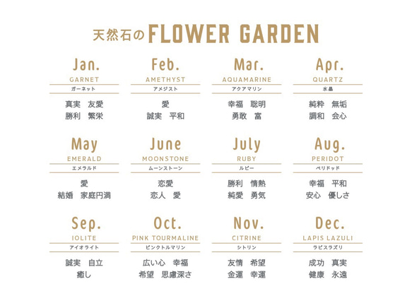 送料無料 誕生月の天然石 BP 7月〜12月　flower garden (M) Yellow 4枚目の画像