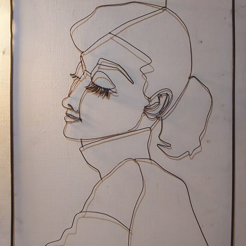 ワイヤーアート壁を泳ぐ像 立体・オブジェ f.k 通販｜Creema(クリーマ  