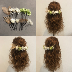 ✴︎ドライフラワーヘッドドレス✴︎成人式髪飾り和装髪飾り成人式ヘア和装ヘア卒業式白無垢結婚式ウェディングブライダル卒業式 2枚目の画像