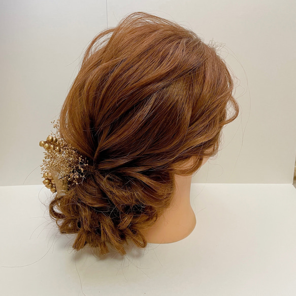 ✴︎ドライフラワー髪飾り✴︎ゴールド飾りゴールドヘア飾り和装飾り成人式髪飾り成人式飾り結婚式ウェディングブライダル振袖 4枚目の画像