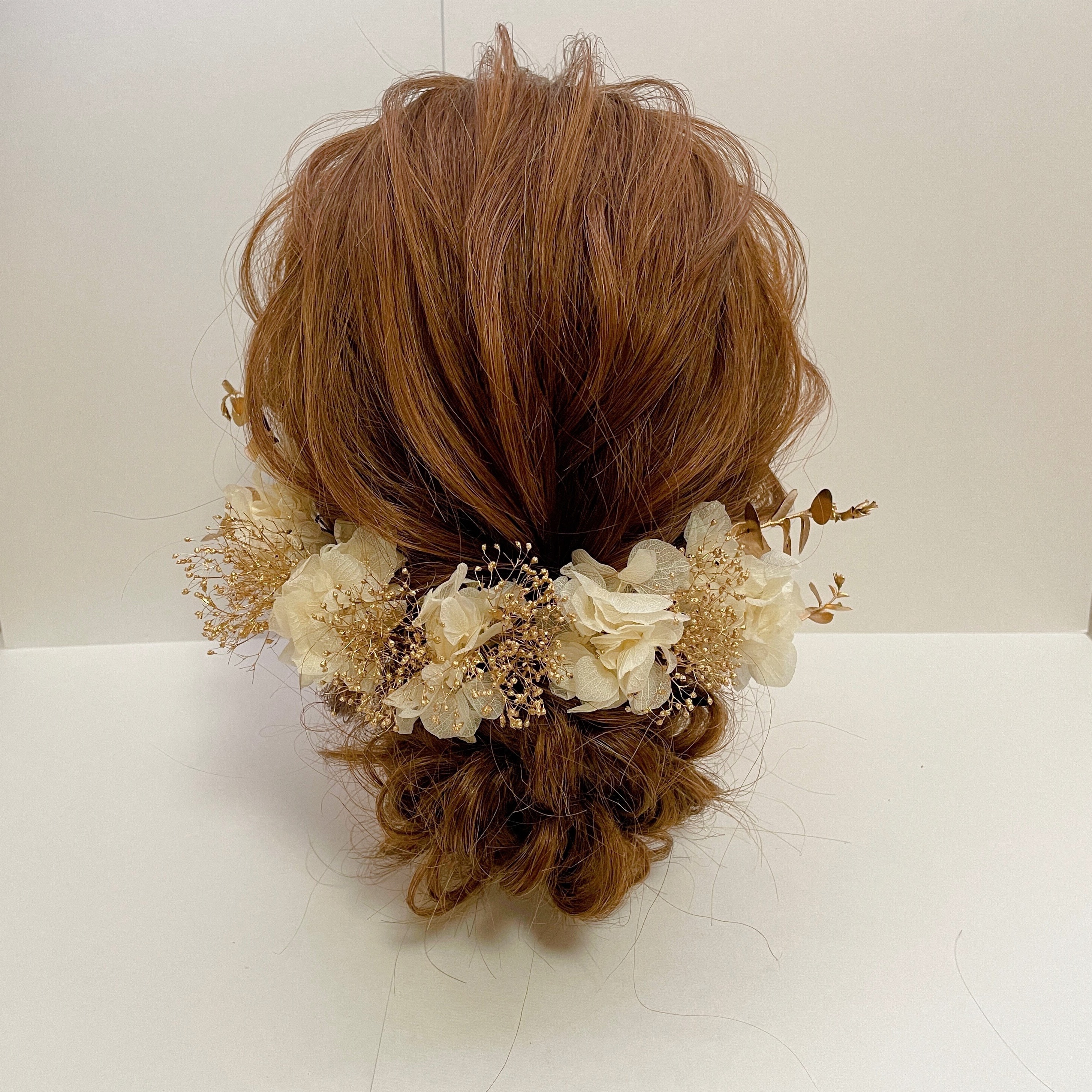 ドライフラワー 髪飾り ゴールド 和装 成人式 ウェディング ブライダル 振袖 卒業式 結婚式 ヘッドドレス 振袖 袴
