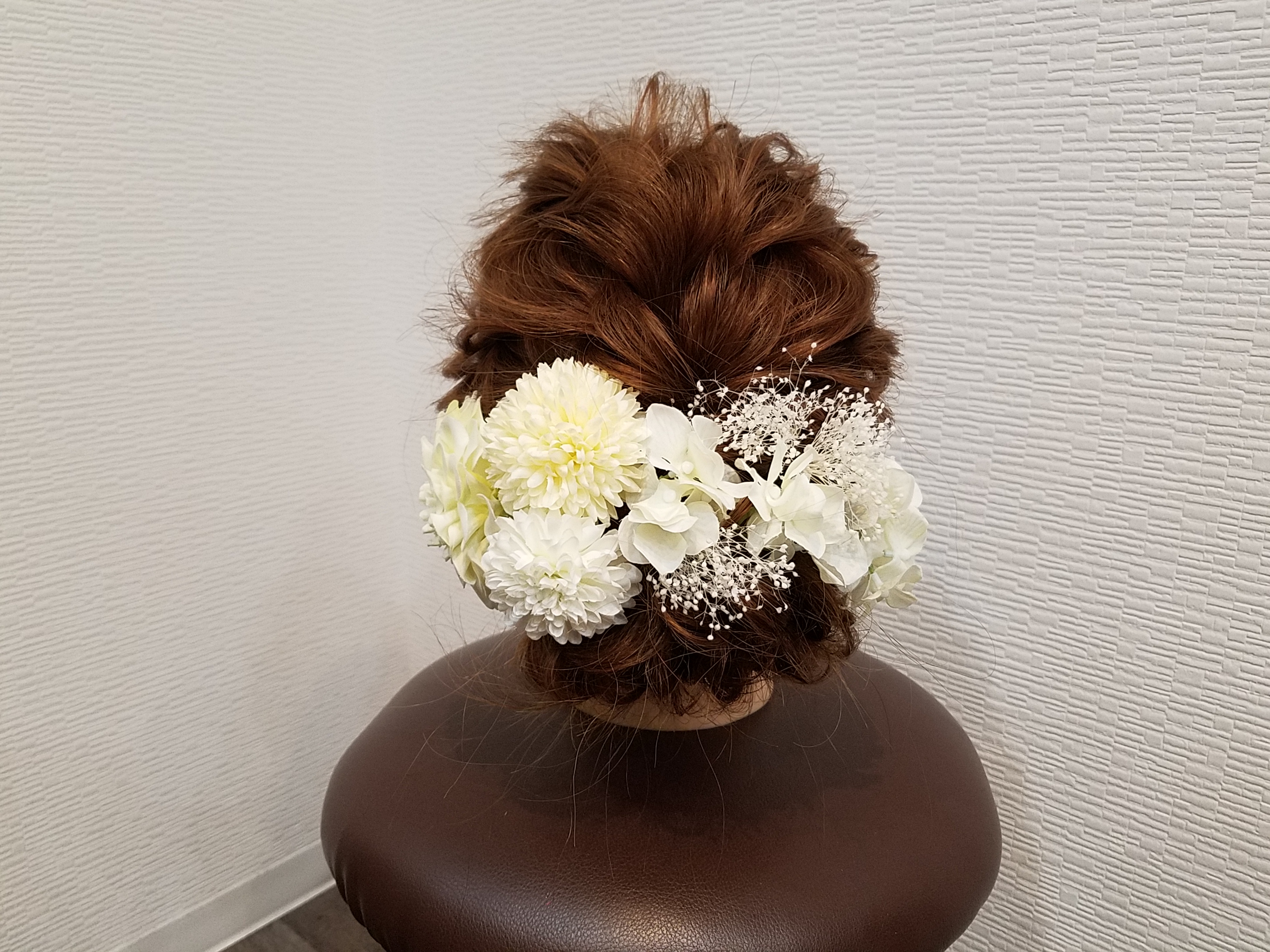 和装 髪飾り 白ダリア ピンポンマム ドライフラワー 成人式 ヘッドドレス 卒業式 結婚式　ブライダル ウェディング 袴 4,620円