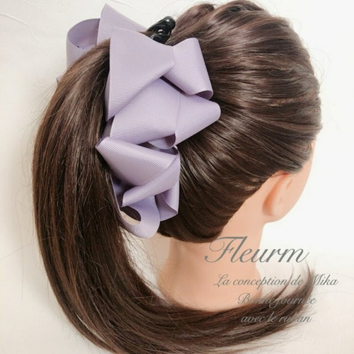 12㎝】BIGリボン バナナクリップ ヘアクリップ・バナナクリップ