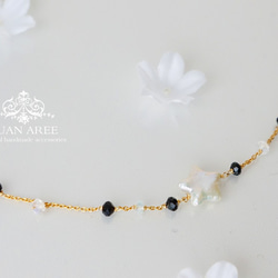 Black spinel a Star pearl necklace 3枚目の画像