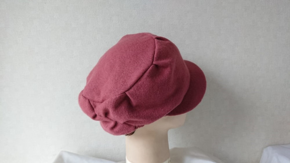 迷人的帽子☆柔軟的♪羊毛報童帽-玫瑰粉紅色 第1張的照片
