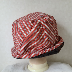 魅せる帽子☆かなり大きめ♪布遊びのふんわりクロッシュ～ブラウン&キャメル 10枚目の画像