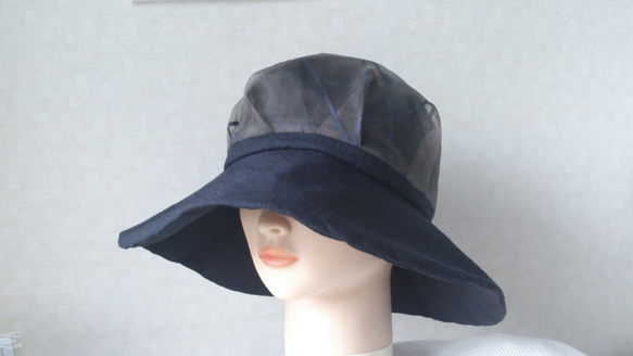 魅せる帽子☆SALE!オーガンジーと綿ローンのリバーシブルキャプリーヌ 3枚目の画像