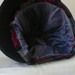 魅せる帽子☆ふんわり♪ベレー風グラデーションキャスケット～ボルドー&ブラック 5枚目の画像