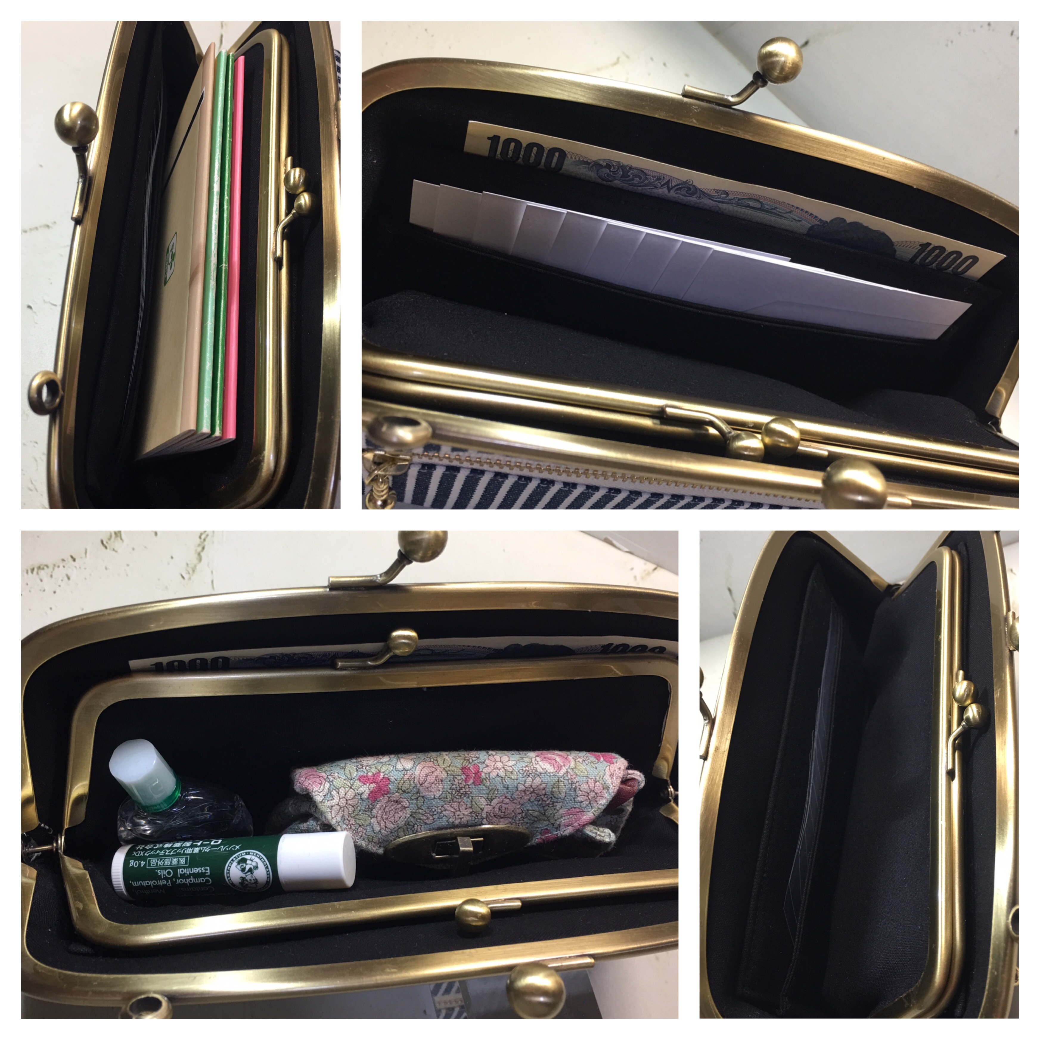 大容量 親子がま口 長財布 チョコブラウン