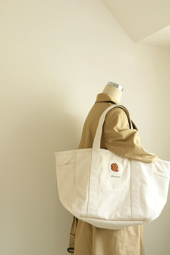 受注制作 カレーライスの帆布トートバッグ(大きめサイズ) 4枚目の画像