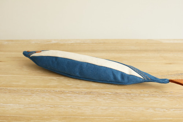 サンマのマチ付きペンケース (帆布 ブルー系 ) 10枚目の画像