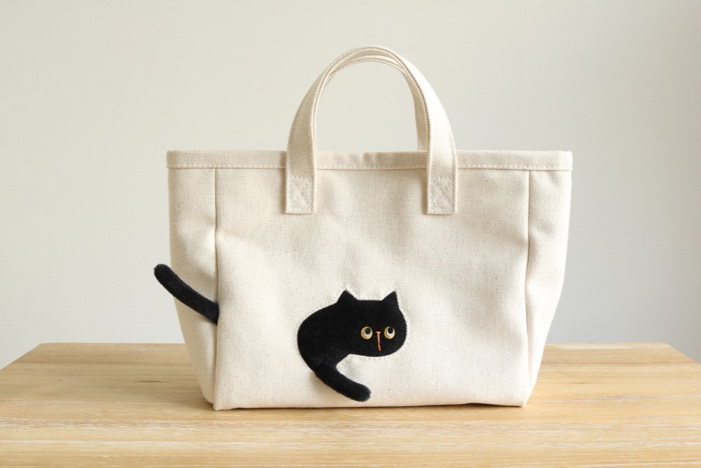 NEKOBU ビニール トートバッグ 濁 スクエア ペーパーバッグ 猫