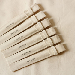 (畢業手工客製化禮物預售中) 素色布包裝筷袋(可客製化文字)筷子要另外購買 第2張的照片