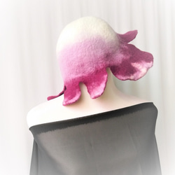 MUM-felt-默默羊毛氈手創-紫色系蘭花漸層典雅風格羊毛氈帽（歐風/個性化/不規則獨家設計款） 第1張的照片