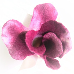 MUM-felt-默默羊毛氈手創-紫色系蘭花漸層典雅風格羊毛氈帽（歐風/個性化/不規則獨家設計款） 第2張的照片