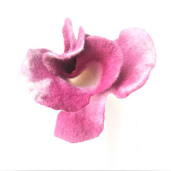 MUM-felt-默默羊毛氈手創-紫色系蘭花漸層典雅風格羊毛氈帽（歐風/個性化/不規則獨家設計款） 第9張的照片