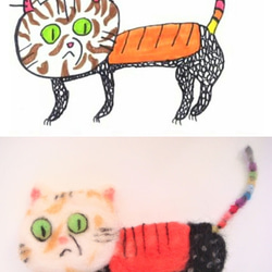 【客製化-2D變3D，塗鴉變玩具!】從紙上躍出的暴龍、鮭魚壽司貓！羊毛氈手作讓孩子的夢想成真! 第1張的照片