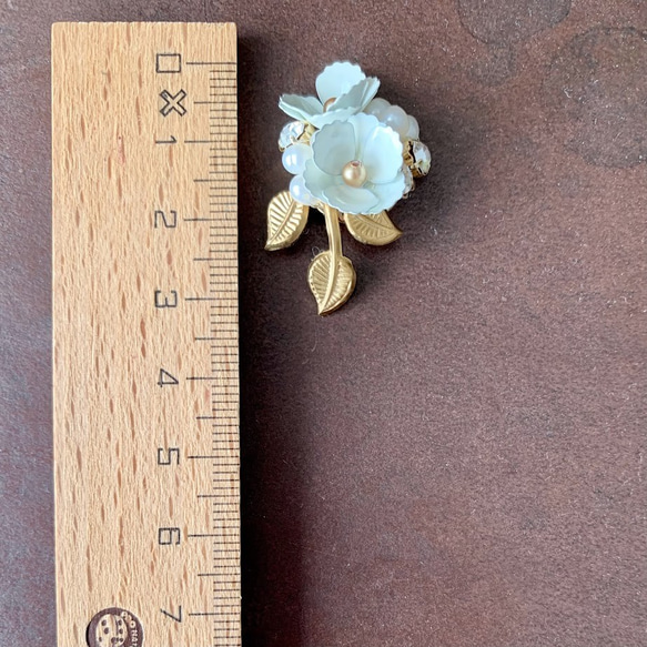 【再販】vintage white flower ２つ花　イヤリング／ピアス 6枚目の画像