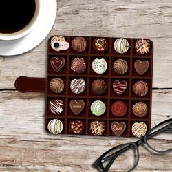 〈Android Lサイズ〉スマホケース〈チョコレート〉チョコ 名入れ お菓子 手帳型 1枚目の画像