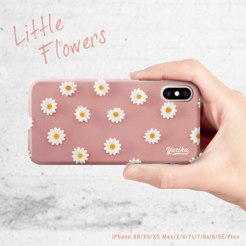 iPhone12/iPhone11/ちいさな花♥ピンク/iPhone/スマホケース〈花〉お